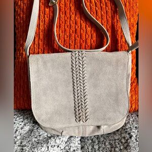 MODA LUXE LEATHER SUEDE GRAY crossbody bag